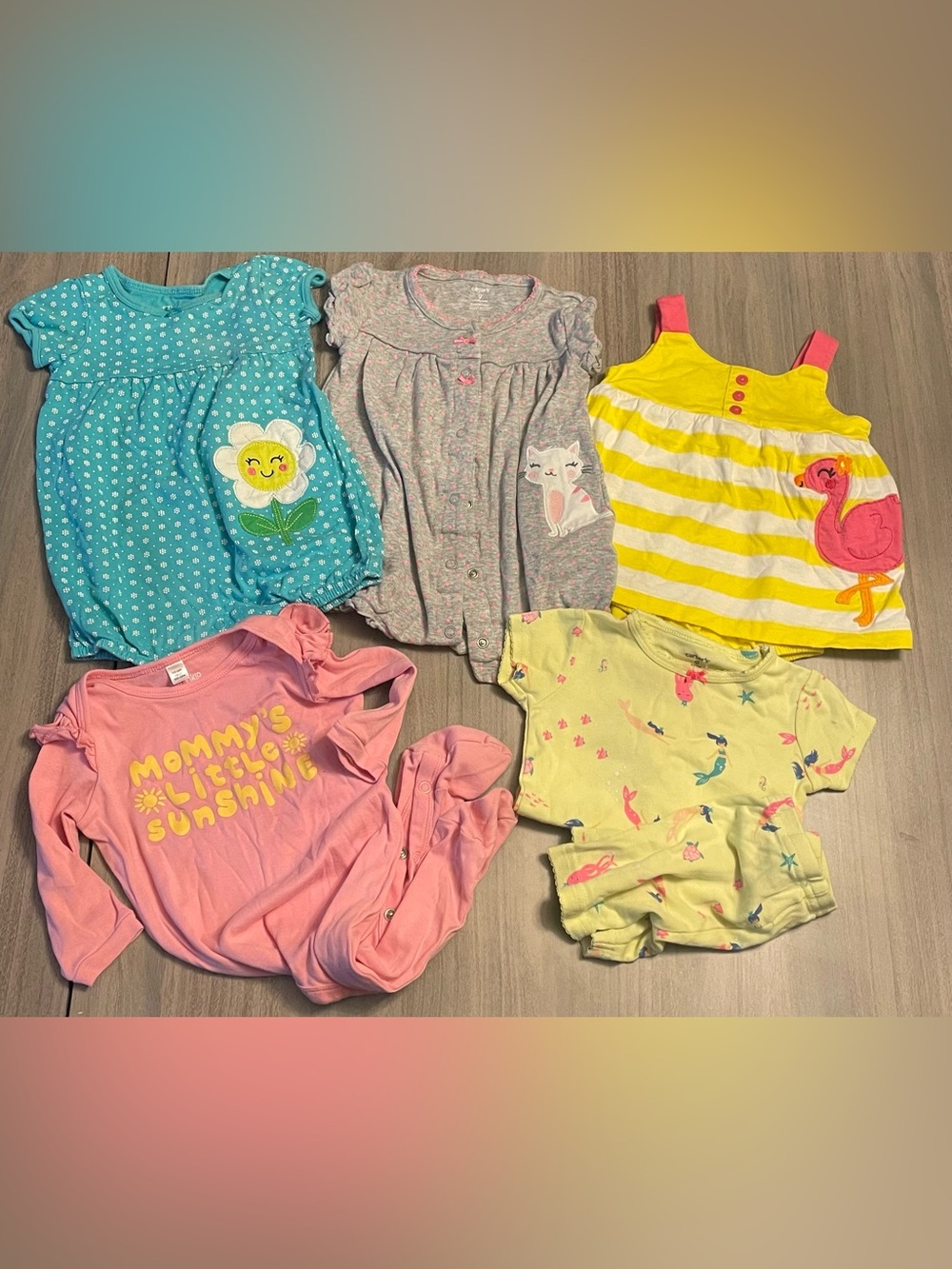 5-Piece Baby Girl Outfit Bundle | Size 9 Months | Rompers, Sets & Sleeper